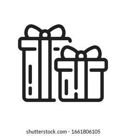Gifts outline icon. Vector illustration.