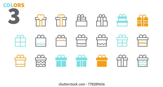 Gifts Pixel Perfect icons Well-crafted Vector Thin Line Icons 48x48 Ready for 24x24 Grid for Web Graphics and Apps. Part 1 Colors 3