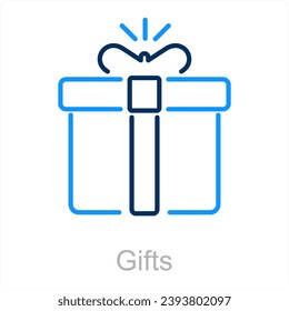 Regalos y presenta el concepto de icono