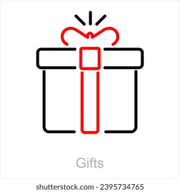 Regalos y presenta el concepto de icono