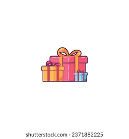 Gifts and Presents. Perfect for adding a touch of Christmas spirit to graphics, cards, websites, and apps. Vector icon illustration template