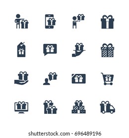 Gifts, presents vector icon set