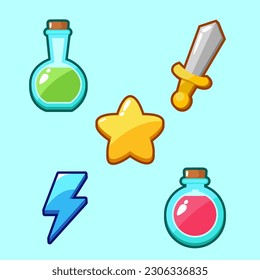 Gifts and Prizes as Game Assets Icons Collection