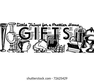 Gifts - Retro Ad Art Banner