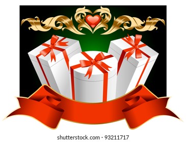 Gifts in ribbon