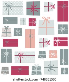 gifts seamless pattern background. retro colors vector illustration