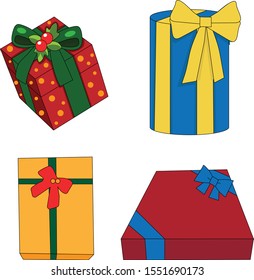 Gifts set. Christmas card. Scrapbooking, decoupage, red pickup. Preparing for Christmas. Crafts with children, web design, design on clothes, textiles.