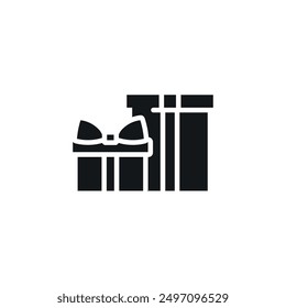 Icono de glifo simple de regalos. Presente Vector sólido aislado ilustración negra.