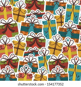 gifts skin over pattern  background vector illustration
