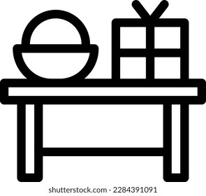 tabla de regalos Ilustración vectorial sobre un fondo transparente.Símbolos de calidad premium.Icono de vector de línea delgada para el concepto y el diseño gráfico.