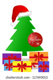 Presentes sob uma árvore de Natal, eps 10 vetor