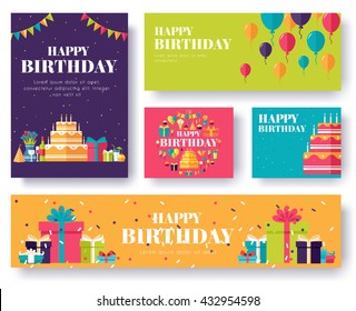 Gifts vector banners set 