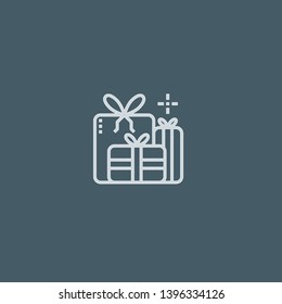 Gifts vector icon. Gifts concept stroke symbol design. Thin graphic elements vector illustration, outline pattern for your web site design, logo, UI. EPS 10.