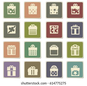 gifts vector icons for user interface design