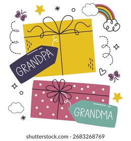 Ilustración vectorial de regalos. Diseño minimalista plano. Ilustración editable para el Web, móvil, impresión