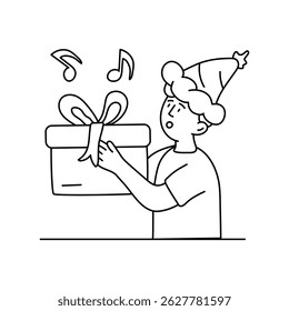 Ilustraciones de contorno de Vector de regalos. Archivo EPS 10