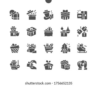 Gifts Well-crafted Pixel Perfect Vector Solid Icons 30 2x Grid for Web Graphics and Apps. Simple Minimal Pictogram