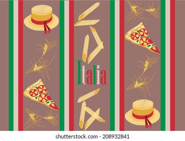 Giftwrap with a composition of italian objects
