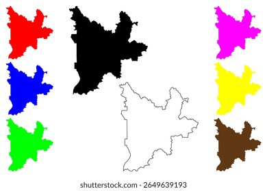 Cidade de Gifu (Japão, Nihon-koku ou Nippon-koku, região de Chubu) mapa ilustração vetorial, esboço de rabisco Mapa de Gifu-shi
