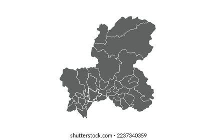 Gifu map isolated on white background.for annual infographics report website layout