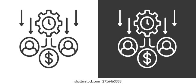 Gig Economy Icon Set Vetor Collection Isolado Em Preto E Branco