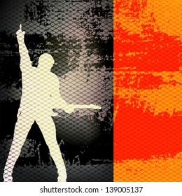 Gig Guide, Vector Background Illustration for Guitar Based Concerts and Music