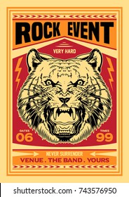 Gig Poster Template Tiger Rock Event