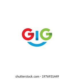 Gig and Smile logo or wordmark design