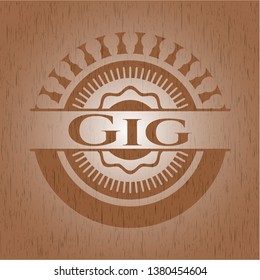 Gig wood icon or emblem