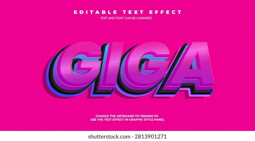 Giga editable text effect in modern trend style 
