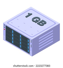 Gigabyte data computer icon isometric vector. Sd storage. Ssd digital