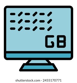 Gigabyte data icon outline vector. Mobile memory. Gb storage color flat