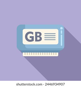 Gigabyte data memory icon flat vector. Machine device. Database product