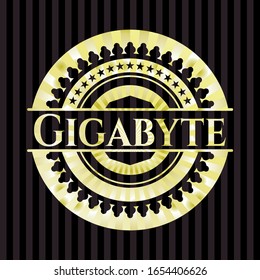 Gigabyte gold emblem or badge. Vector Illustration. Detailed.