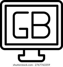 Gigabyte Line Icon and Vector