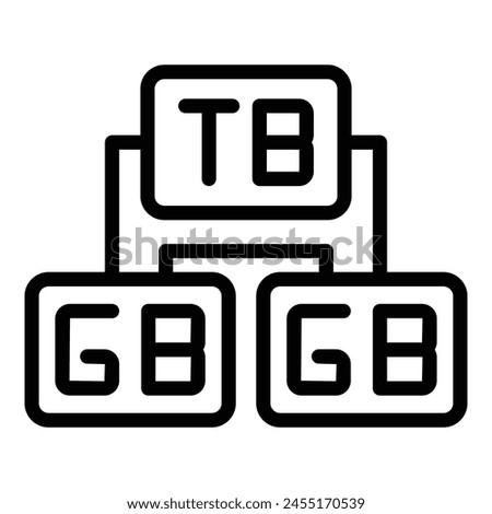 Gigabyte memory icon outline vector. Data camera. Phone code