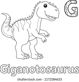 Giganotosaurus Alphabet ABC Coloring Page G