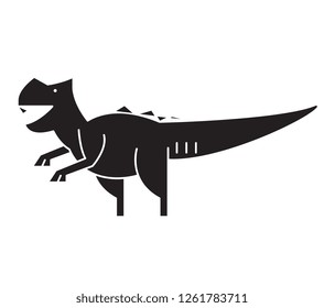 Giganotosaurus black vector concept icon. Giganotosaurus flat illustration, sign