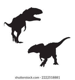 Giganotosaurus Dinosaur Vector Illustration Silhouette