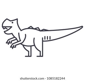 giganotosaurus vector line icon, sign, illustration on background, editable strokes