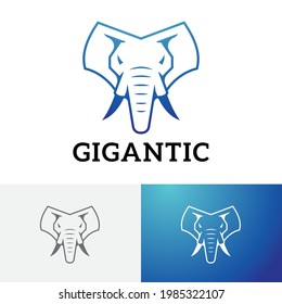 Gigantic Giant Big Elephant Head Ivory Trunk Logo