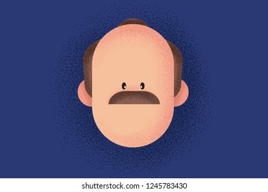 Gigantic Grain Cartoon character. man head avatar character. flat design