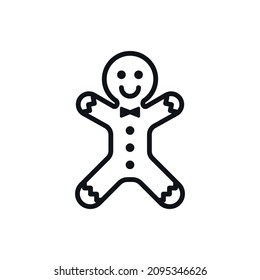 Gigerbread simple line vector icon.