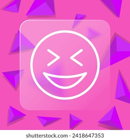 Giggle line icon. Emoji, communication, chat, correspondence, forum, online, Internet. Glassmorphism style. Vector line icon for business and advertising