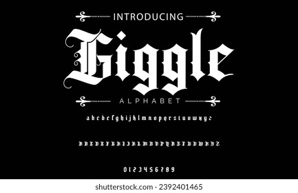 Giggle Vintage tattoo font. Font for the tattoo studio logos, alcohol branding, and many others in retro style.