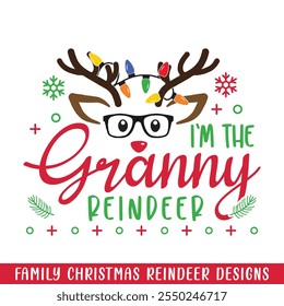 The gigi granny Reindeer design, The Christmas Reindeer Family design