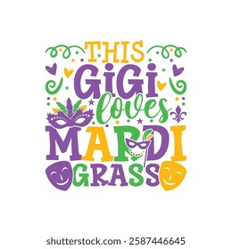 Gigi loves Mardi gras design, Mardi gras family designs