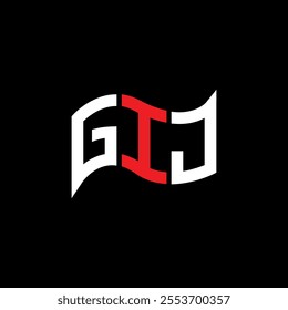 GIJ logo design, GIJ simple and modern logo. GIJ luxurious alphabet design  

