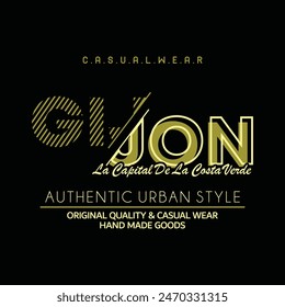 Gijon city typography design and illustration vector for t shirt design