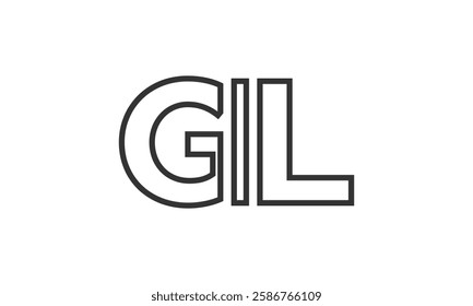 GIL logo design template with strong and modern bold text. Initial based vector logotype featuring simple and minimal typography. Trendy company identity ideal for businesses brand presence.